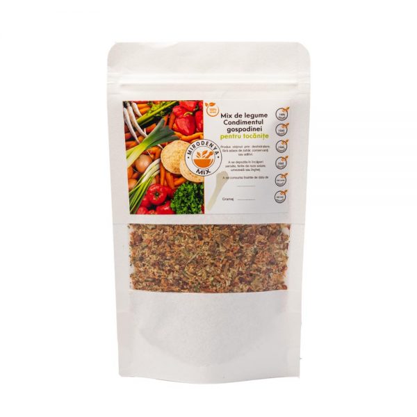 Mix de Legume pentru Tocănițe la Borcan, Ingrediente Deshidratate, Fără Conservanți, Gust Autentic și Sănătos 120g